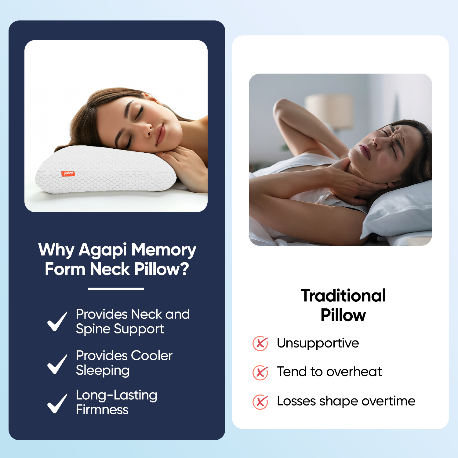 Agapi Elite Deep Sleep Memory Foam Pillow