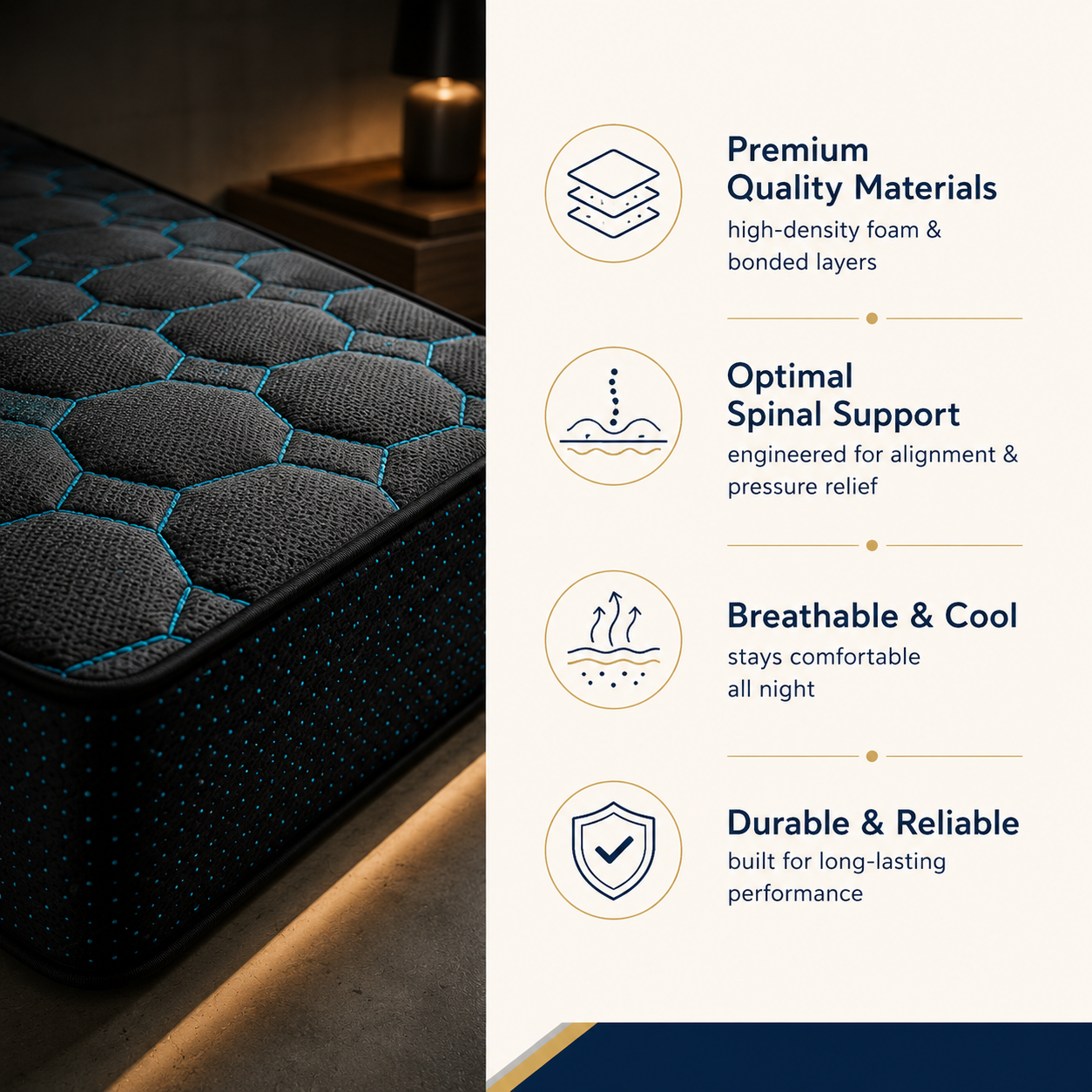 Agapi SpineEase 6-Layer Orthopedic Mattress – Firm Support, Queen (78x60x6 in)