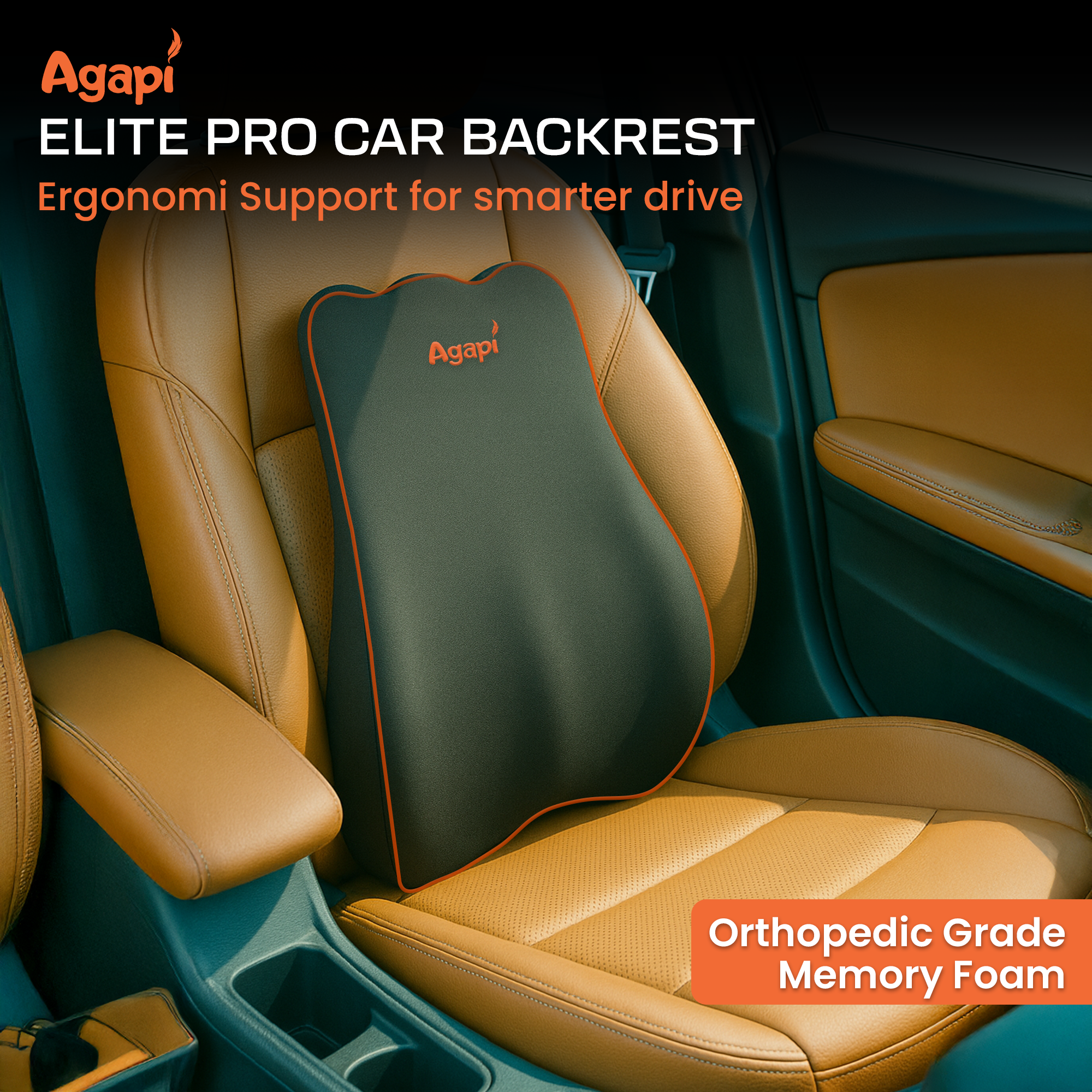 Agapi elite pro car Backrest ( GET FREE NECKREST )